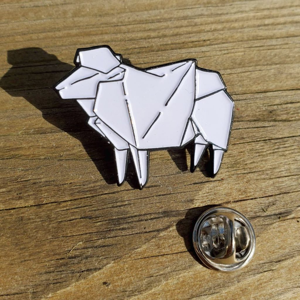 Origami Sheep Enamel Pin by Aimee Cozza