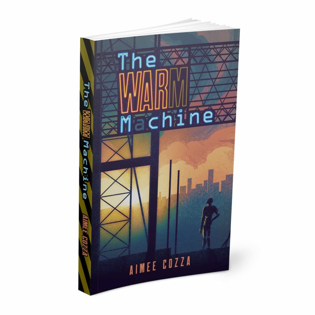 Paperback book mockup of The Warm Machine by Aimee Cozza.