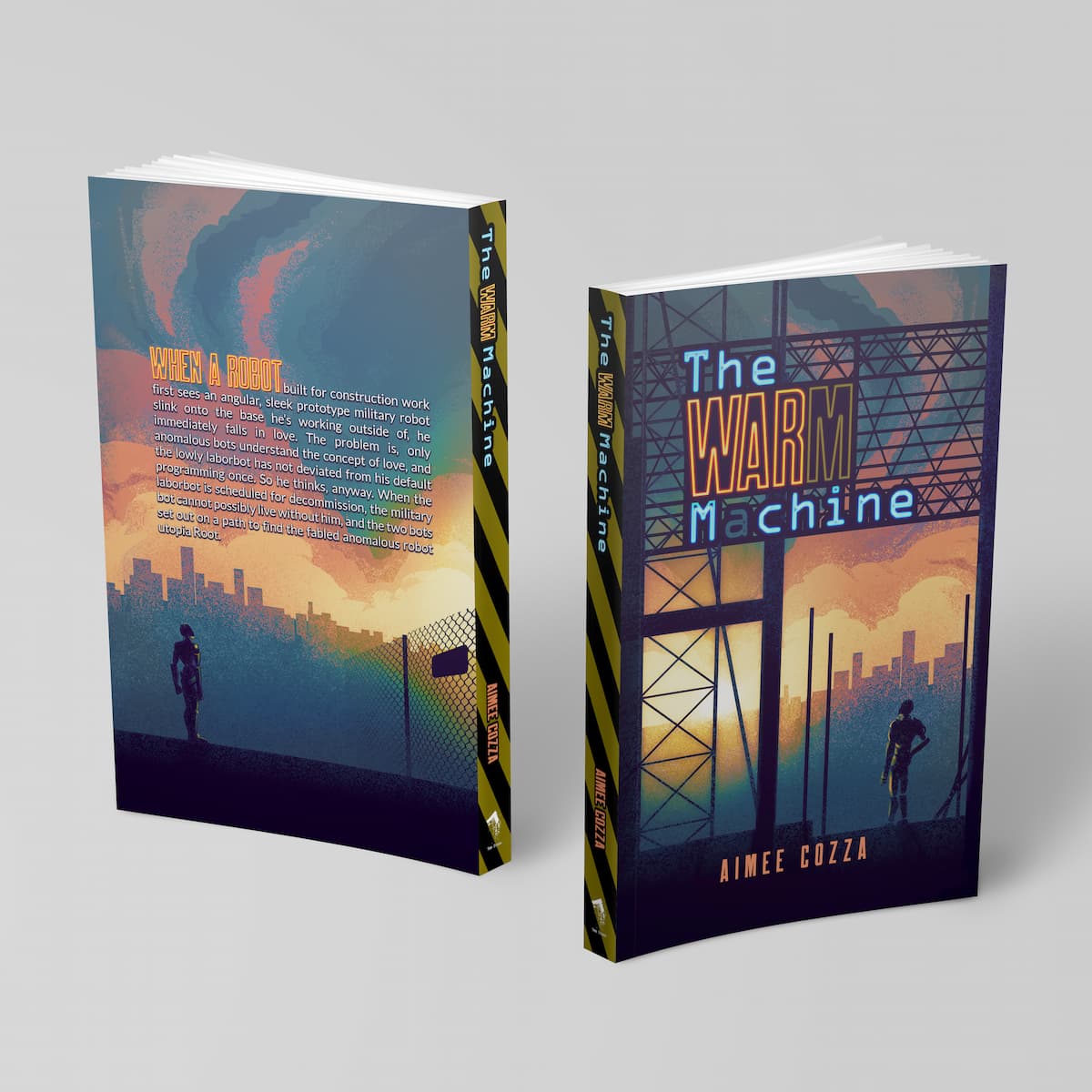 Paperback book mockup of The Warm Machine by Aimee Cozza.